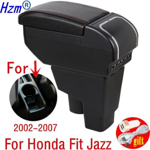 Arm Rest For Honda Fit Jazz 2002-2007 Hatchback Armrest Center Centre Console Storage Box with USB Charging