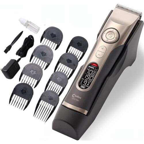 Professional Hair Clipper Ceramic Cutter Rechargeable Hair Cutting Machine titanium alloy Barber Hair Trimmers Nozzles 25mm