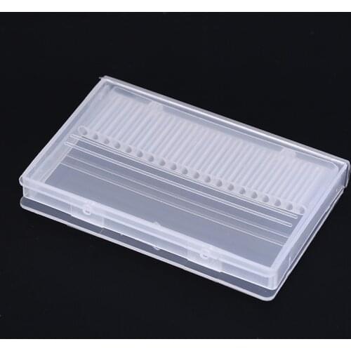 1PCS Transparent Acrylic 20 Hole Plastic Display Stand Container Nail Brushes Box Use For 3/32" Bits Drill Accessories
