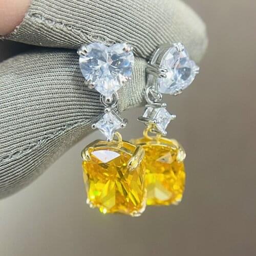 DIWENFU 925 Sterling Silver Topaz Jewelry Drop Earring for Women Genuine 925 Sterling Silver Aros Mujer Oreja Orecchini Earrings