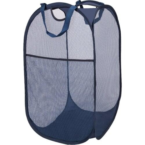 Folding Laundry Basket Pop Up Open Mesh Laundry Sorting Basket Home Storage Hamper Organize Bags For Dirty Clothes College Dorm