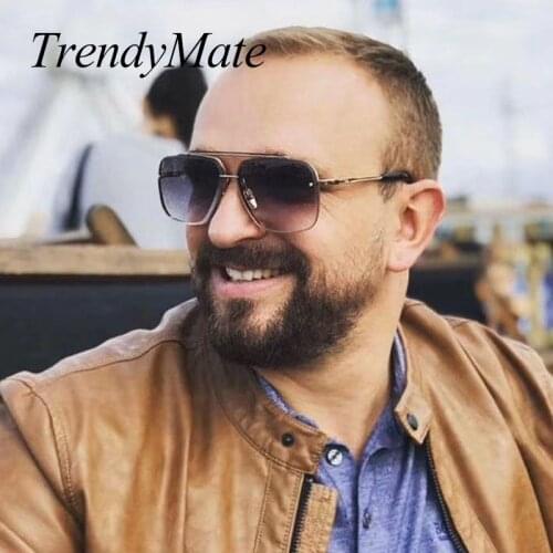 Retro Double Bridges Square Sunglasses Women Fashion Gradient Shades 2021 Fashion Steam Punk Sunglasses for Men UV400 5545