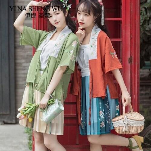 Ancient Hanfu Folk Dance Costumes Women Han Dynasty Princess Fairy Hanfu Skirt Suit Oriental Style Dance Clothing Girls Cosplay