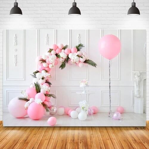 Balloon White Wall Flower Newborn Baby Shower Birthday Party Children Photocall Backdrop Photography Background For Photo Studio