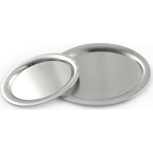 High Quality Oval Shaped Hotel Breakfast Tray 304 Stainless Steel Thickening Deepen Oval Fruit Plate 3 Sizes Shallow Dish Plate