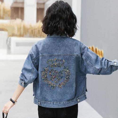 Jeans Jacket Womens Short Style Loose Spring And Autumn 2021 New Retro Port Flavor Net Red Top Tide