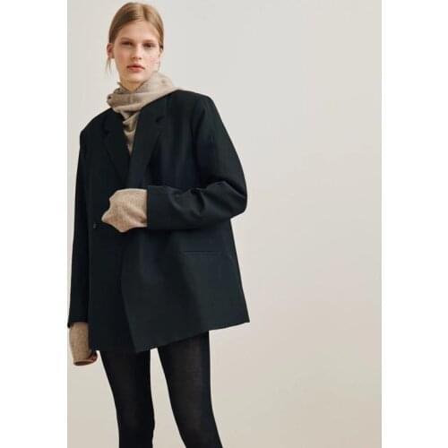 Sweden Totem* women coat suit wood polyester double breasted casual office style blazer