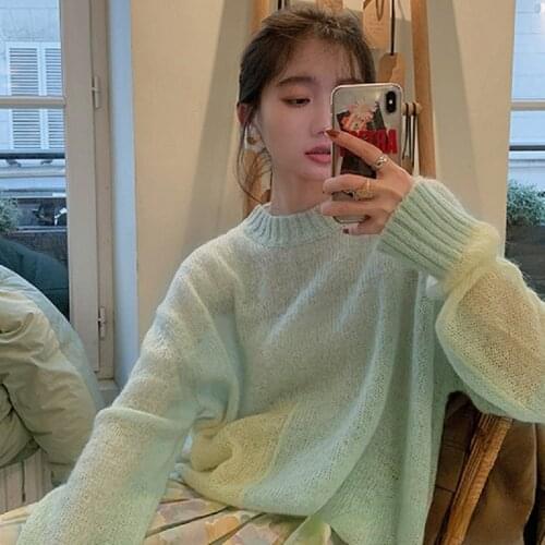 Womens Black Sexy V-neck Mohair Knit Plus Size Long Sleeve Pullover Sweater 2021 Fall Fashion Casual White Harajuku Office Lady