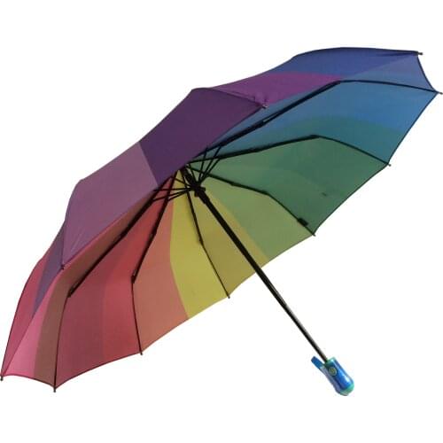 Outdoor Rainbow Umbrella Rain Women 9k Automatic Umbrella Windproof Strong Frame Waterproof Fashion Colorful Big Paraguas Зонтик