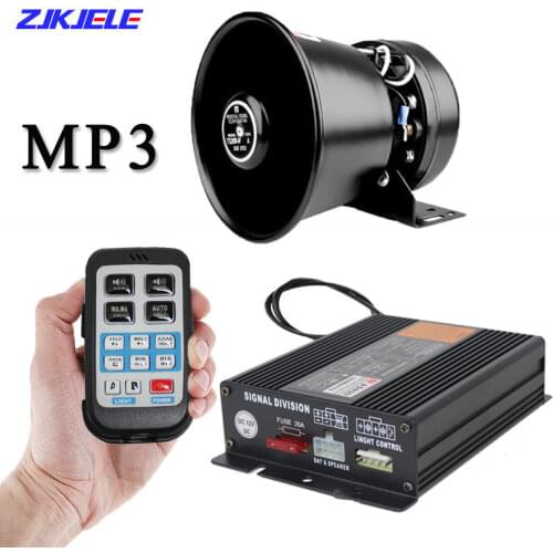 200W 16 Sound Car Siren Speaker Truck Warning Alarm Police Siren Horn Ambulance Emergency Electronic Horn Kit PA MIC Safe System