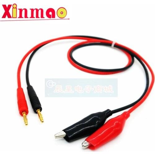 1M Soft sheathed pure copper gold-plated 2mm banana plug wire alligator clip test line K2 Connie experimental power supply plug