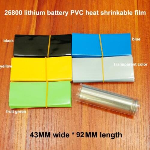 100pcs/lot 26800 Battery PVC Heat Shrinkable Sleeve Battery Skin Replacement Packaging Film Shrink Tube