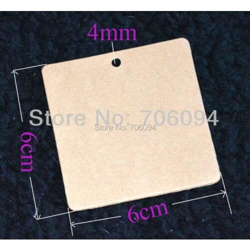 1000PCS 350g 6*6cm Kraft Brown Blank Hang Tag Gift tag, Wedding Party Favour Gift Pricing Label Card Etichette Luggage Labels