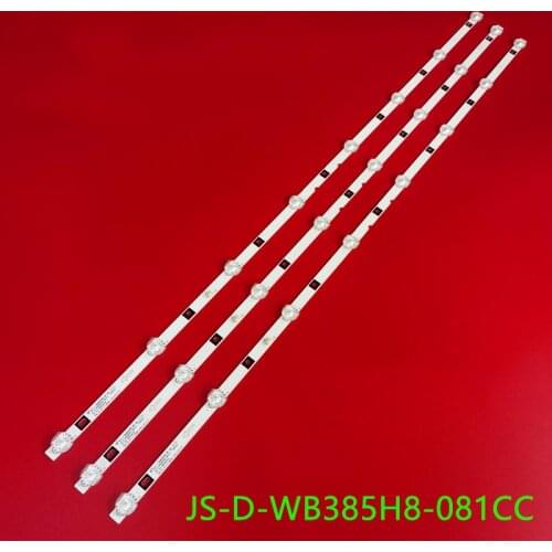 3PCS LED Backlight Strip 8 Lamps GTV400-2 JS-D-WB385H8-081CC 80510