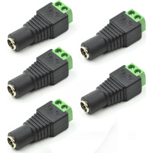 5pcs Female + 5pcs Male DC connector 2.1*5.5mm Power Jack Adapter Plug Cable Connector for 3528 5050 5730 led strip tape lights