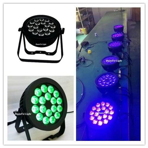 6pcs/lot flat par led outdoor wash 18x18w rgbwa uv ip65 led par light slim par dj equipment washing par light