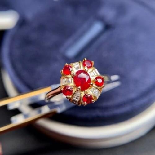 925 Sterling Silver Oval Cut Ruby Gemstone Engagement Party Luxury Ring for Women Fine Jewelry Gifts