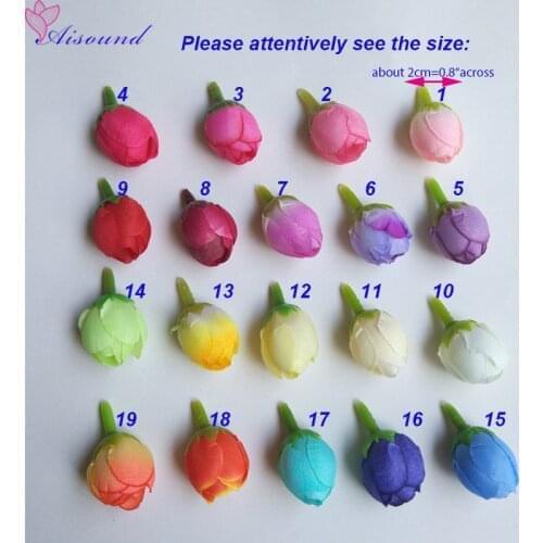 Aisound 500pcs Mini Silk Rose Buds Wedding Decor Floral Craft Supplies DIY Flower Wreath Accessories