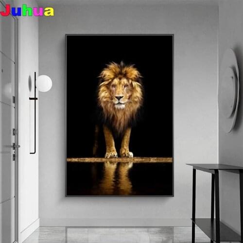 Animal Diamond Embroidery Lion in the Dark diy Diamond Painting Full Square Round drill Mosaic cross stitch wall art home decor