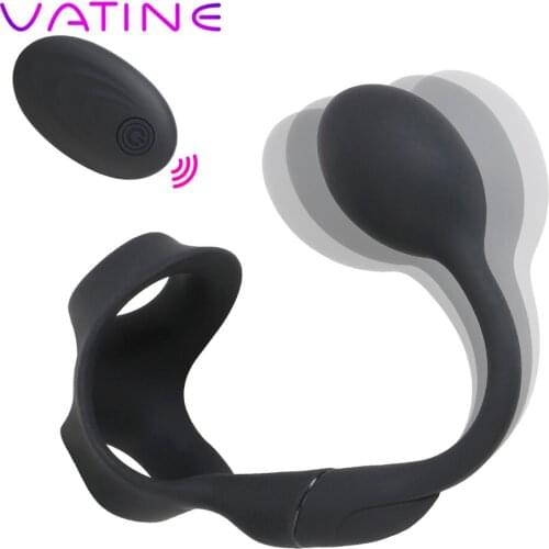 VATINE Anal Plug Butt Plug Adult Products Prostate Stimulator Delay Ejaculation Ring Toy For Men Male Prostate Massager 10 Speed