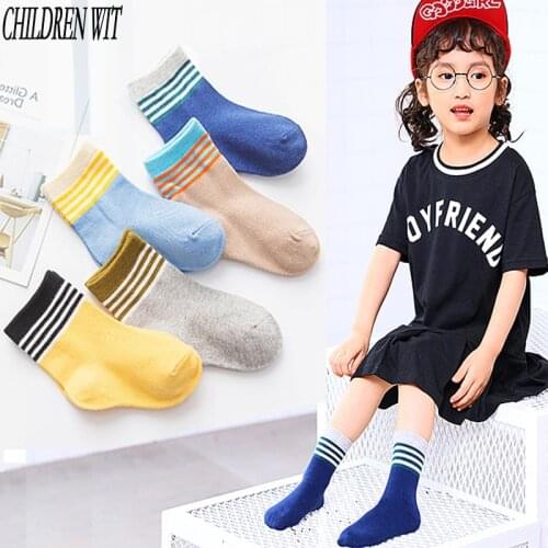 CHILDREN WIT 5 pairs / LOT children socks new autumn & winter cotton High quality striped socks baby boys girls socks
