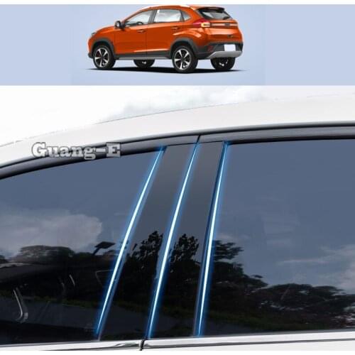 For Chery Tiggo 3X 2017-2021 Car PC Material Pillar Post Cover Door Trim Window Piano Black Molding Sticker Plate 6pcs
