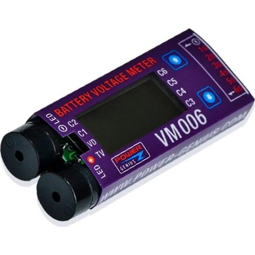 VM006 1-6S LiPo Battery Accurate Battery Voltage Meter LCD Liquid Crystal Display Alarm