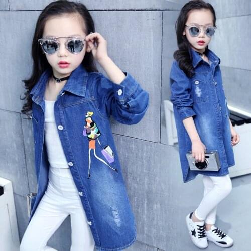 Girls jacket baby girls cotton denim jacket children spring autumn shirt kids jeans childre clothes baby jackets girls clothing