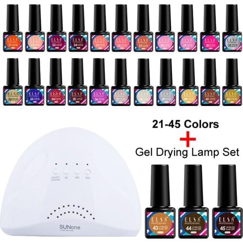 Nail phototherapy lamp with nail polish gel 25 colors/set top Gel Nail polish glue dryer lamp kit LED UV portable 45s/60s timer