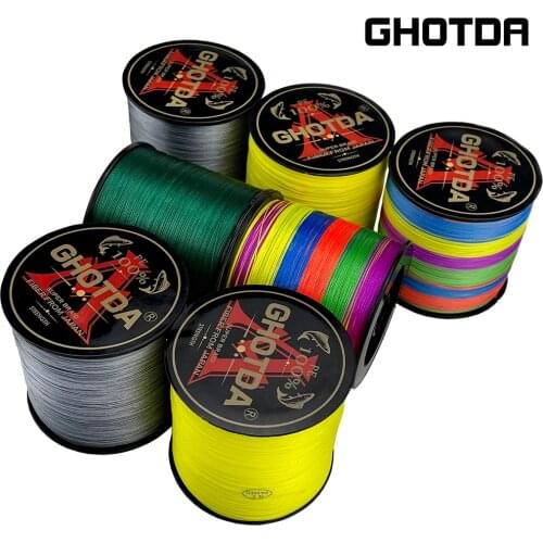 GHOTDA 9Strands PE Braided Fishing Line Gray Grey Multifilament Fishing Cord Strong 300M 500M