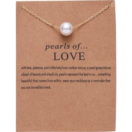 Hot sale imitation pearl of love gold-color Pendant Necklaces Clavicle Chains necklace Fashion Chain Necklace Women Jewelry