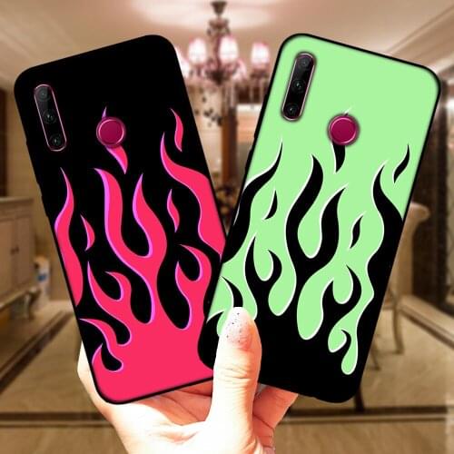 Red Flames Fashion Green Flame Soft Silicone Case Cover For Huawei Honor 10 20 30 Lite Pro 10i 9X 8X Mate 20 10 Lite Pro