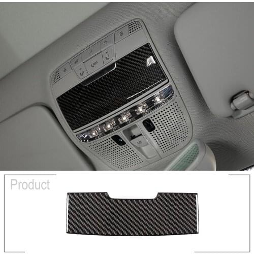 Soft Carbon Fiber Roof glasses case panel 3D Sticker internal Accessories For Mercedes Benz C Class W205 C180 2016-2019