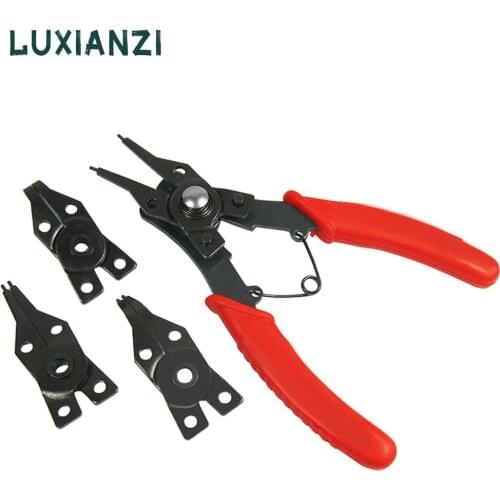 LUXIANZI 4 in1Circlip Pliers Set Multifunction Needle Nose Pliers DIY Internal External Snap Ring Remover Jewelry Retaining Clip