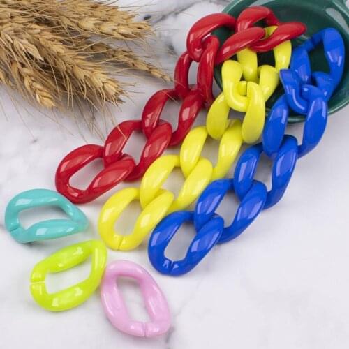 New Fashion Woman Bag Accessory Detachable Replacement Blue Pink Brown Acrylic Chain Luxury Strap Resin Shoulder Clutch Chain