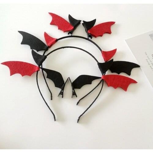 Black demon bat wing small hairpin