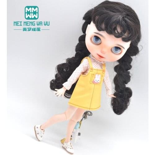 Fits Blyth Azone OB23 OB24 Toys doll clothes accessories Fashion shirt, rabbit suspender skirt