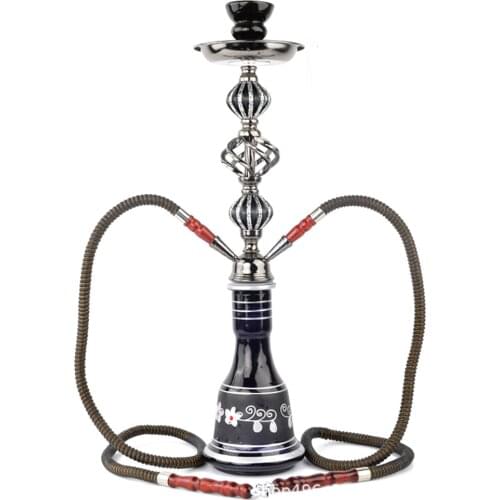 1Pcs Double Hose Glass Hookah Shisha Pipe Narguile Pipas Nargile Chicha Completo Accessories Bowl Charcoal Tongs Hookah Set