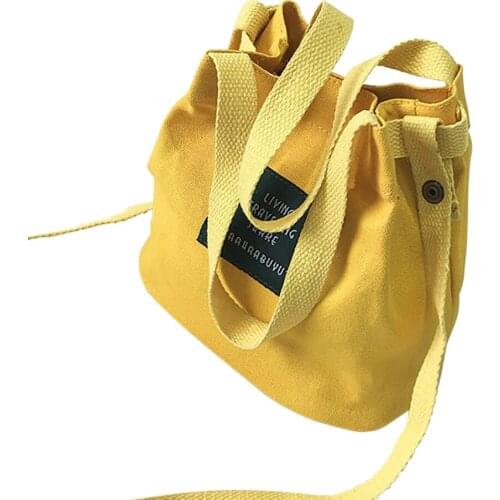 Single Shoulder Women Handbag Wear Resistant Large Capacity Student Fashion Cute Casual Bucket All-Match Canvas Messenger Holder