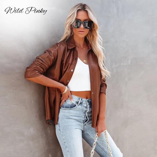 Женские кожаные куртки WildPinky China At AliExpress