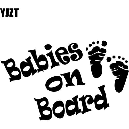 YJZT 20CM*12.6CM Babies On Board Individual Vinyl Car Sticker For Motorbike Decals Black/Silver C10-00101