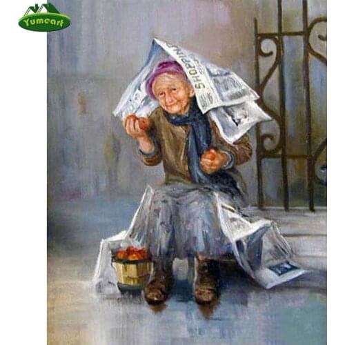 YUMEART Paint With Diamond Art DIY 5D Diamond Painting Cartoon Grandma Rhinestone Diamond Mosaic Cross Stitch Embroidery Sale