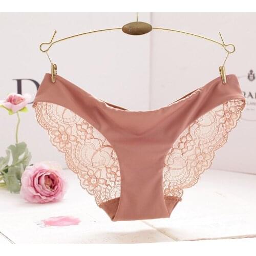 Womens Panties Sexy Ultra-thin Breathable Lace Ladies Underwear Women Low-Waist Triangle Bottom Briefs Comfortable Lingerie