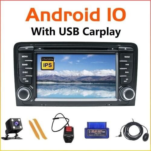 ZLTOOPAI Auto Radio Android 10 For Audi A3 S3 2002-2013 GPS 2 Din Car Multimedia Player Camera + Car Play SWC