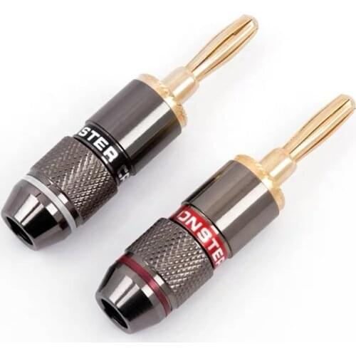 1/2/4/6Pair Monster Banana Plug 24K Gold Plated Pure Copper Speaker Adapter Screw Speaker Plugs Audio Connectors For HiFi Audio