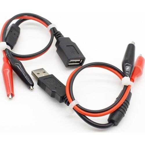 1pair USB Alligator clips Crocodile wire Male/female to USB tester Detector DC Voltage meter ammeter capacity power meter
