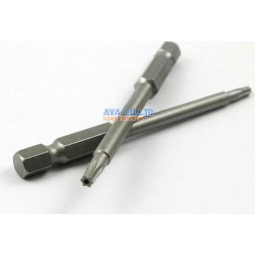 10 Pieces Magnetic Security Torx Screwdriver Bit S2 Steel 1/4" Hex Shank 75mm Long T15 Tip (75mm x T15)