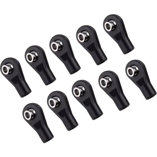 10PCS Plastic M3 Straight Rod Ends Width Balls for 1:10 RC Crawler Car Axial SCX10 D90 Tamiya CC01