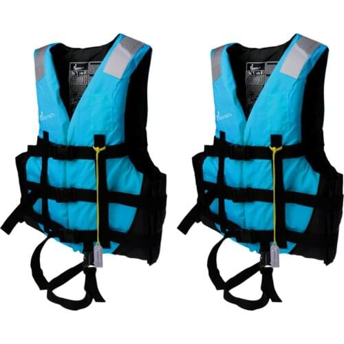 2x Kayak Boat Swimming Fishing Buoyancy Aid Vest L Size Blue
