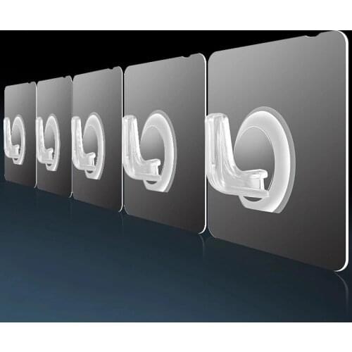 20/10 Pcs Hooks Transparent Strong Self Adhesive Door Wall Hangers Hooks Suction Heavy Load Rack Cup Sucker for Kitchen Bathroom